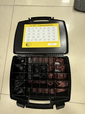 Kit de reparación de sellos para excavadora con caja de almacenamiento separada con rejilla y tabla de tallas impresa para un fácil acceso y reducción del tiempo de inactividad de la máquina
