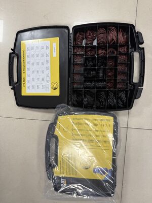 Kit de reparación de sellos para excavadora con caja de almacenamiento separada con rejilla y tabla de tallas impresa para un fácil acceso y reducción del tiempo de inactividad de la máquina